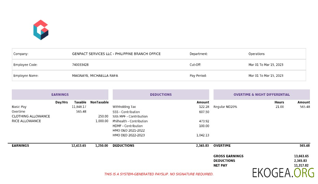 Modèle de fiche de paie d'intelligence artificielle Genpact Services aux formats Word et PDF.pdf, 1